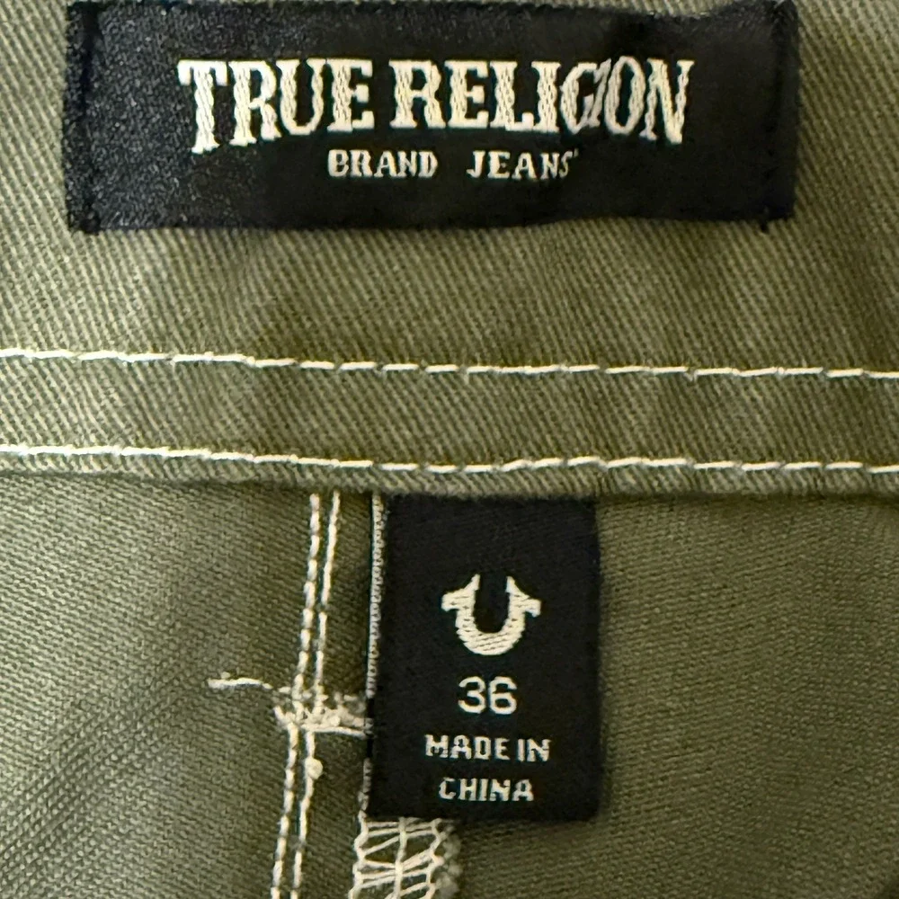 True Religion Men's Cargo‎ Pants Kalamata Green 36x31 Utility Streetwear